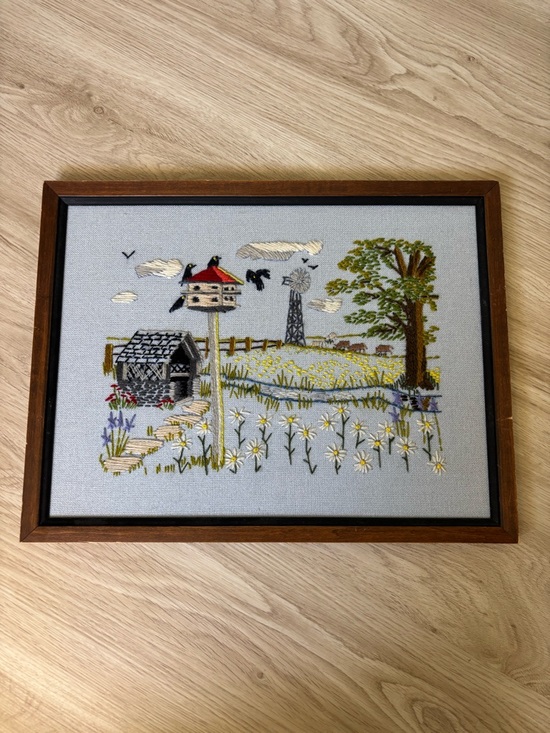 Other - Vintage Needlework Summer Windmill Scene 1974 Cornwall